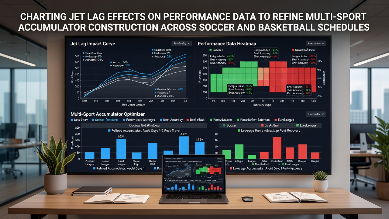Graph showing jet lag effects on soccer and basketball player performance metrics over time zones