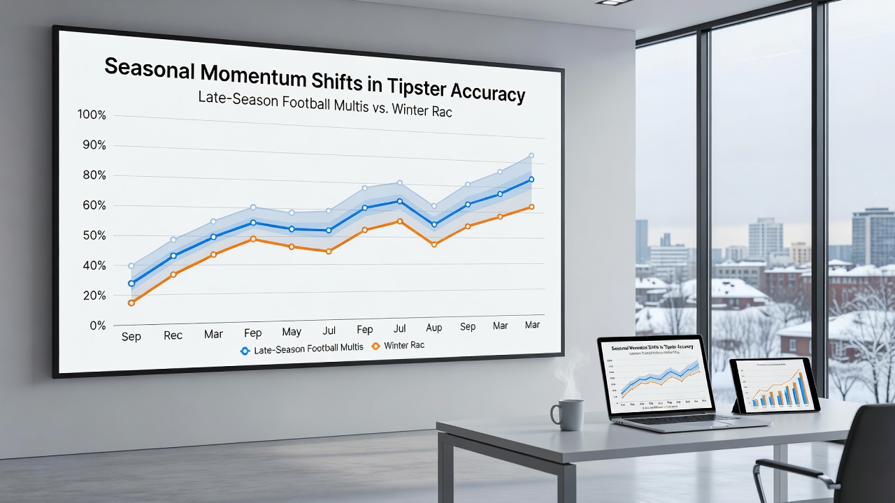 Chart displaying comparative tipster hit rates in football multis versus winter racing selections