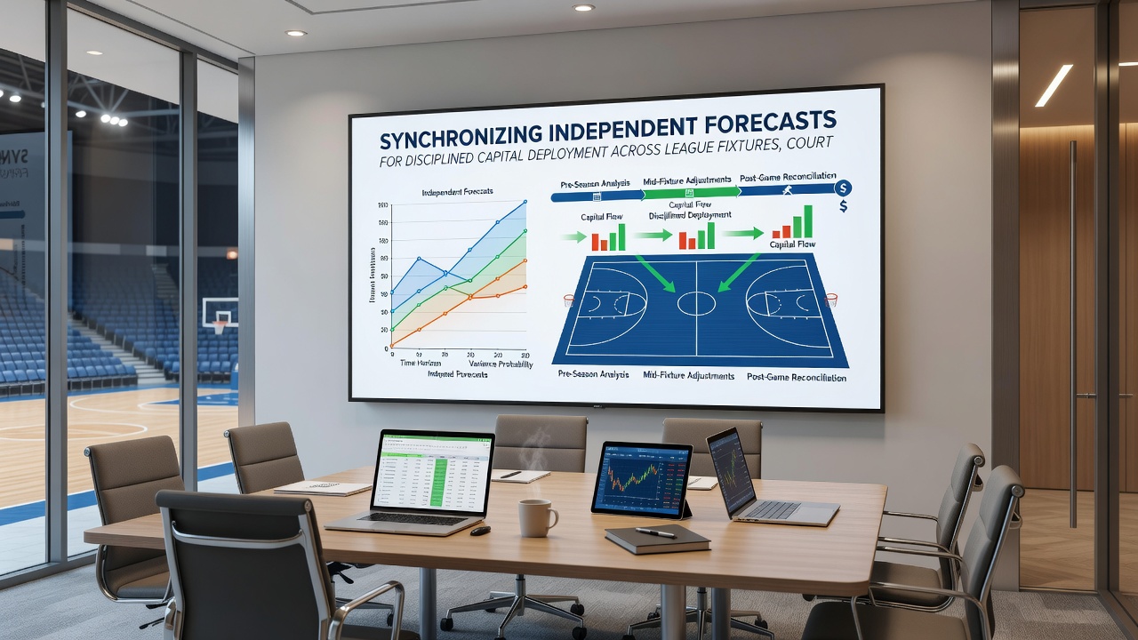 Analytical dashboard displaying coordinated capital allocation across multiple sports betting categories