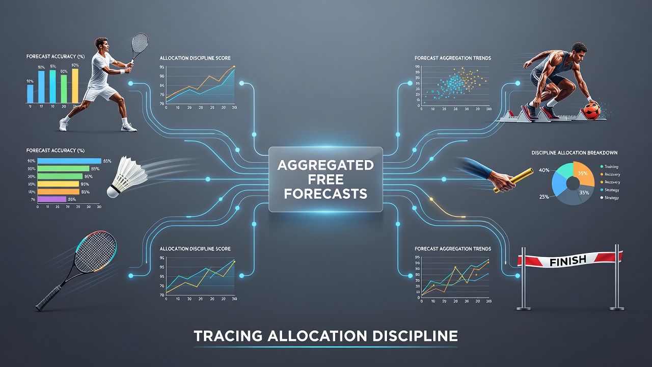 Detailed graphs showing allocation discipline metrics and forecast aggregation results for racket and track sports