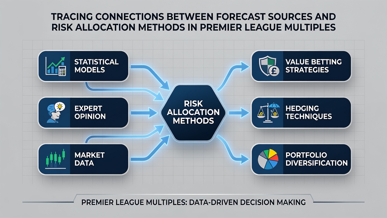 Diagram showing integrated data pipelines linking football and racing forecasts to dynamic stake allocation engines