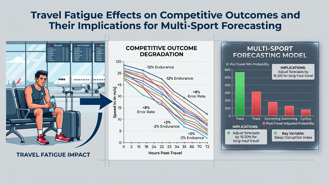 Sports analysts reviewing travel schedules and performance metrics for multi-sport forecasting models